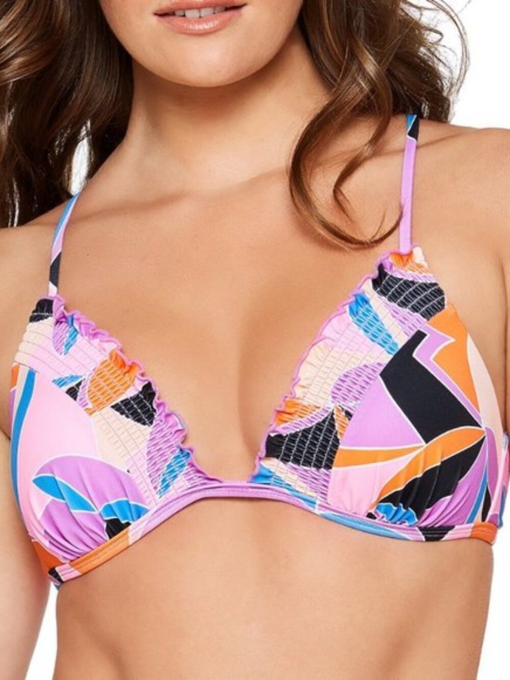 Salt + Cove Smocked Triangle Swim Top